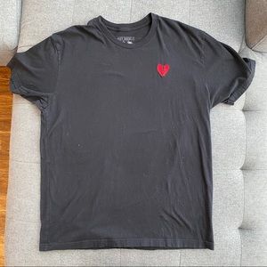 RIOT SOCIETY Broken Heart Mens Heather Black Shirt